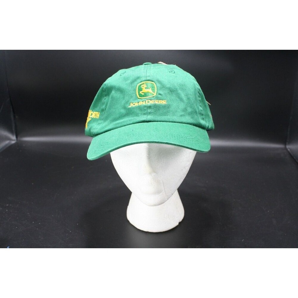 NEW NEWPORT AHEAD MID FIT Cotton Cap Hat JOHN DEERE FORT WORTH Adjustable Green